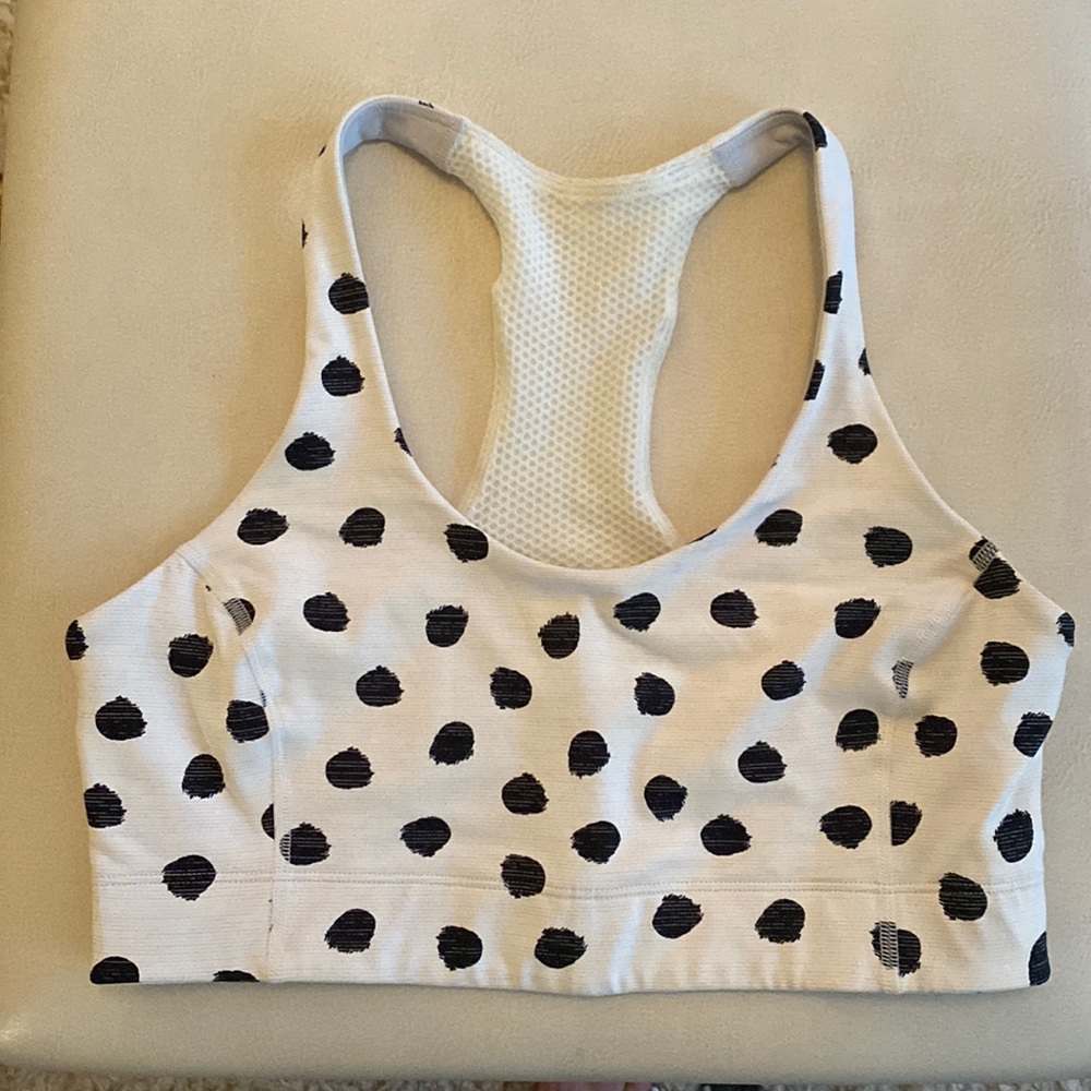 Outdoor Voices Doing Things Polka Dot Bra in Cloud White